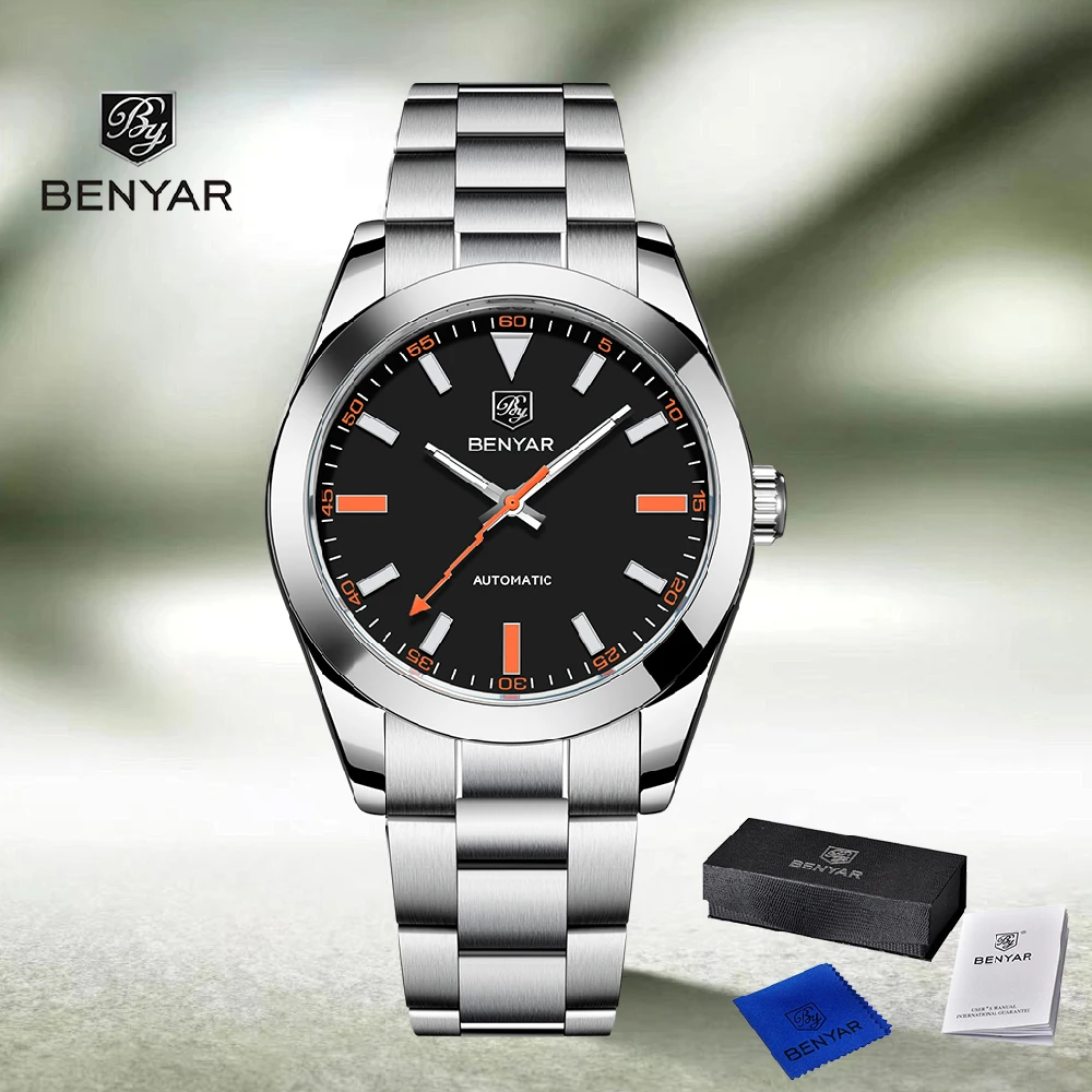 2026 New BENYAR DESIGN Brand Fashion Watches For Men Sapphire Mirror Mechanical Men's Watches Waterproof Stainless Steel Watch