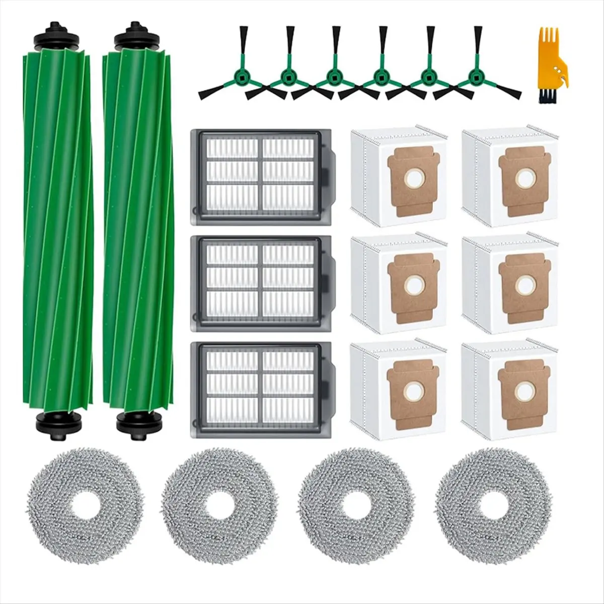 A03V 22 Pcs for IRobot Roomba Plus 505/405 Combo Sweeping Machine Accessories Main Side Brush Mop Filter Dust Bags