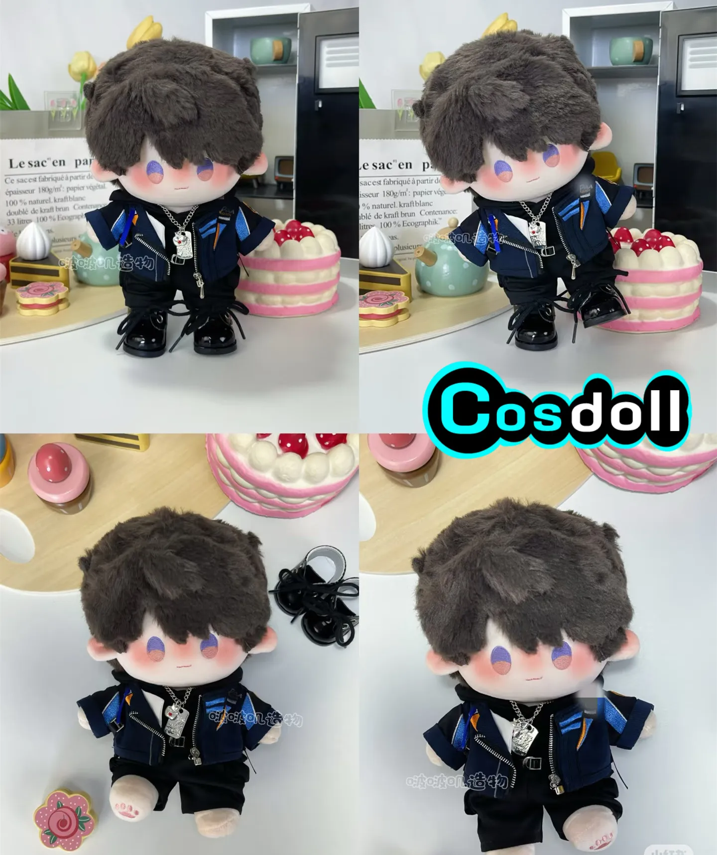 In Stock 20cm Doll Clothes Love and Deepspace Caleb Coat Sweater Pants Belt Necklace Shoes Clothing Suit Anime Game Toy Kids Gi