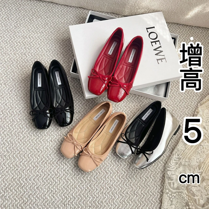 Shallow Female Soft Round Ladies Flats with Shoes Slides Footwear Fashion Butterfly-Knot Women Ballet Flats Dance Women Shoes