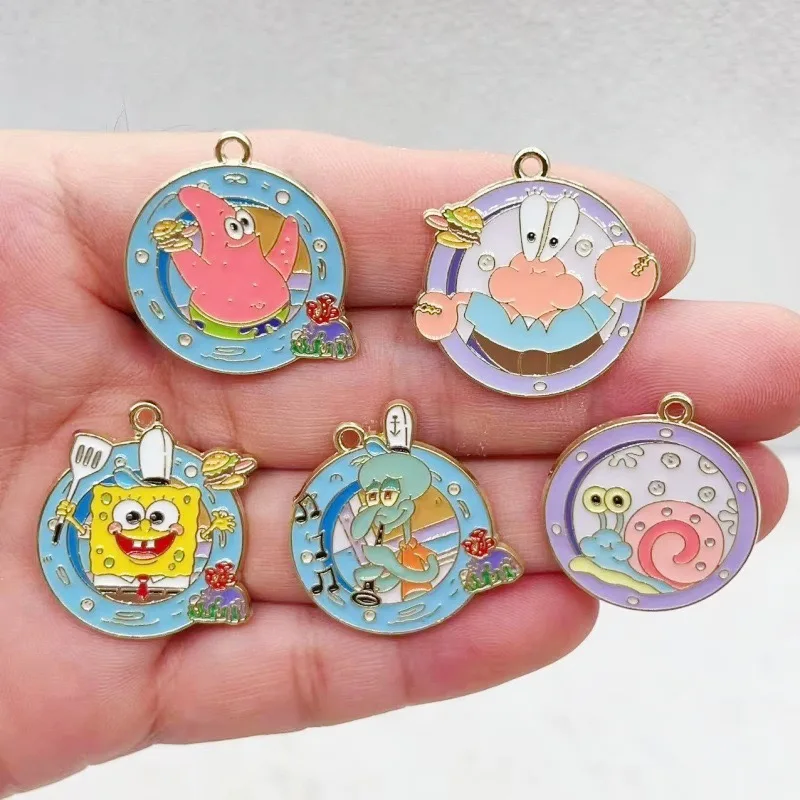 10pcs cartoon anime alloy oil drop pendant, DIY accessory keychain bag pendant