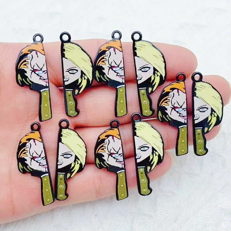 10pcs cartoon clown funny couple single-sided acrylic jewelry DIY accessory bag keychain pendant