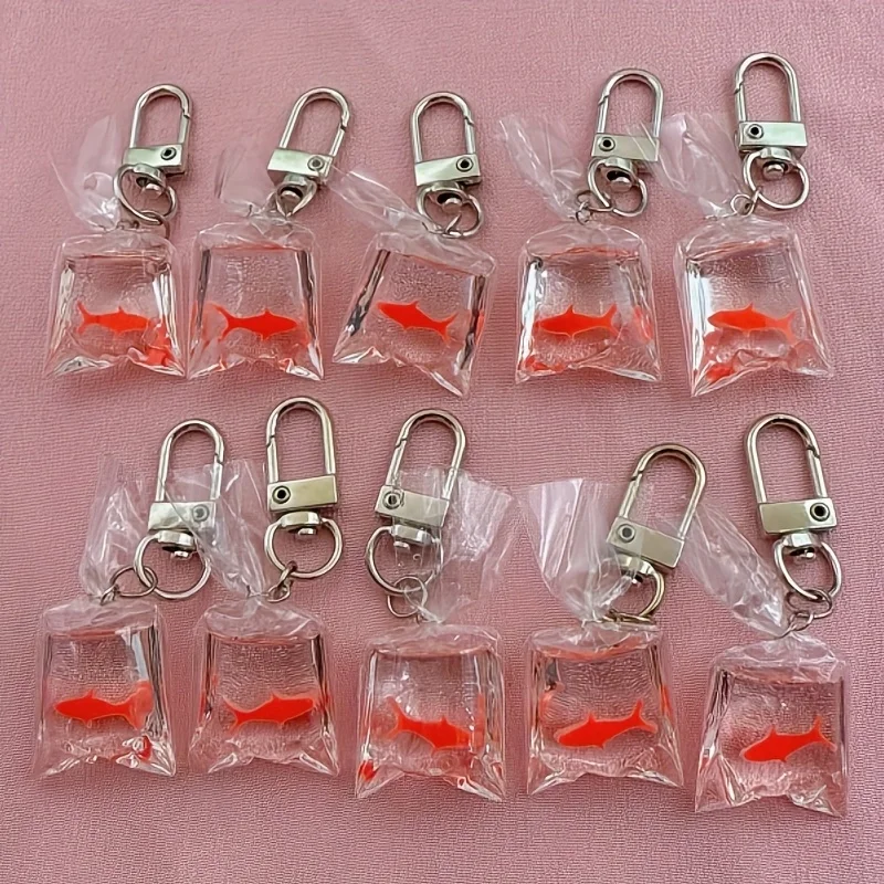 10pcs resin simulation bag fish keychain, suitable for bag car key hanging accessories, the best choice for gifts