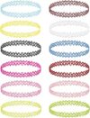 12-Pack 90s Y2K Tattoo Choker Necklace Set for Women