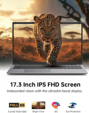 17.3 Inch Laptop with Windows11,Intel Quad-core Processor, 6000 mAh Battery