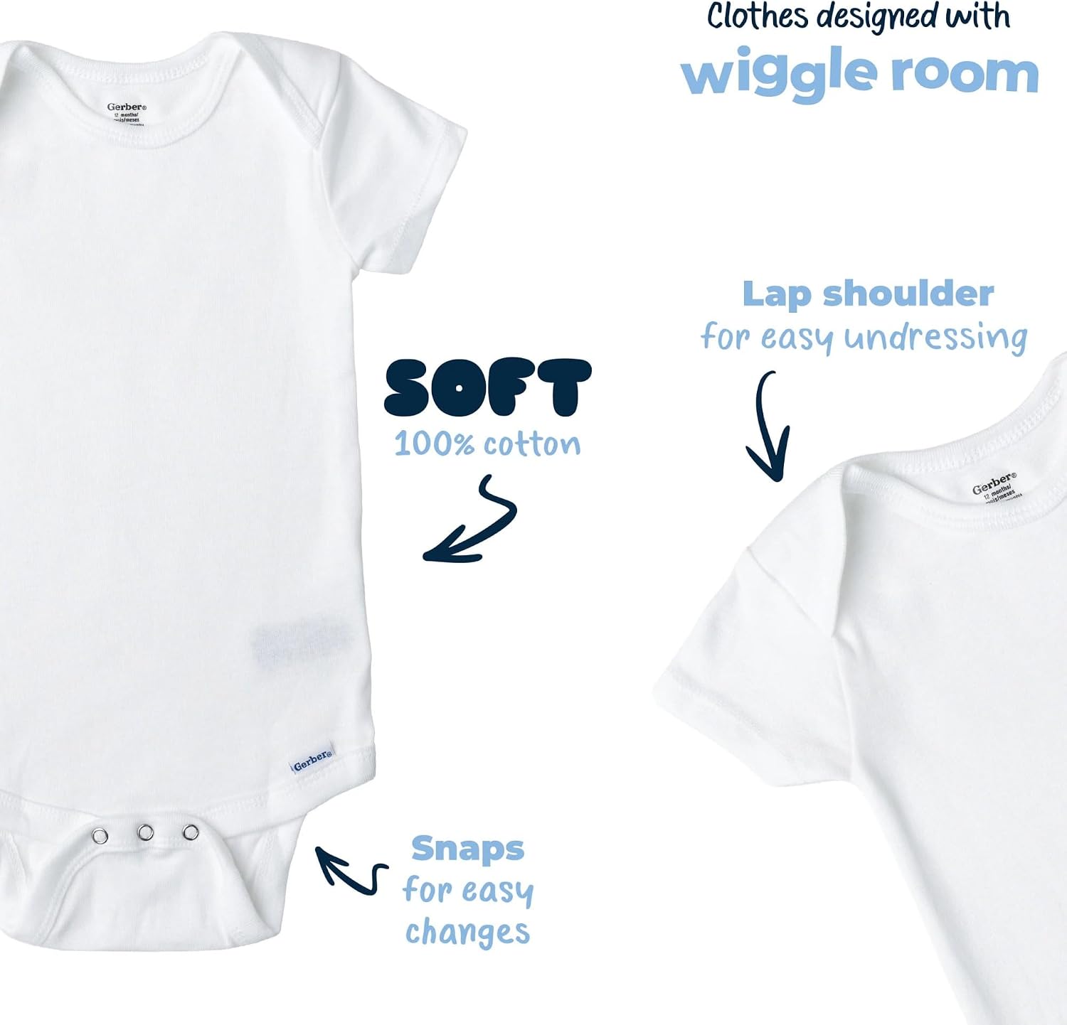 Gerber Baby Boys & Girls 8-Pack Short Sleeve Onesies Bodysuits - Image 5