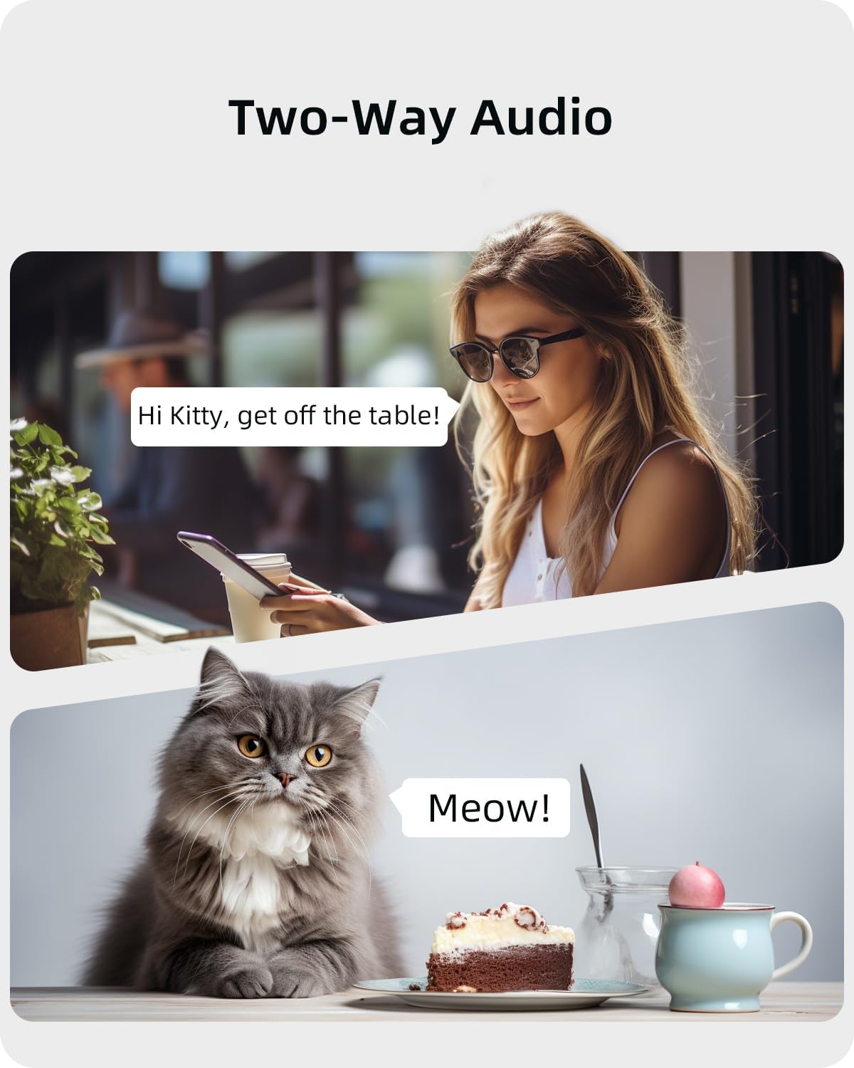 Security Camera 2K, blurams Baby Monitor Dog Camera 360-degree for Home Security w/Smart Motion Tracking, Phone App, IR Night Vision, Siren, Works with Alexa & Google Assistant & IFTTT, 2-Way Audio - Image 5