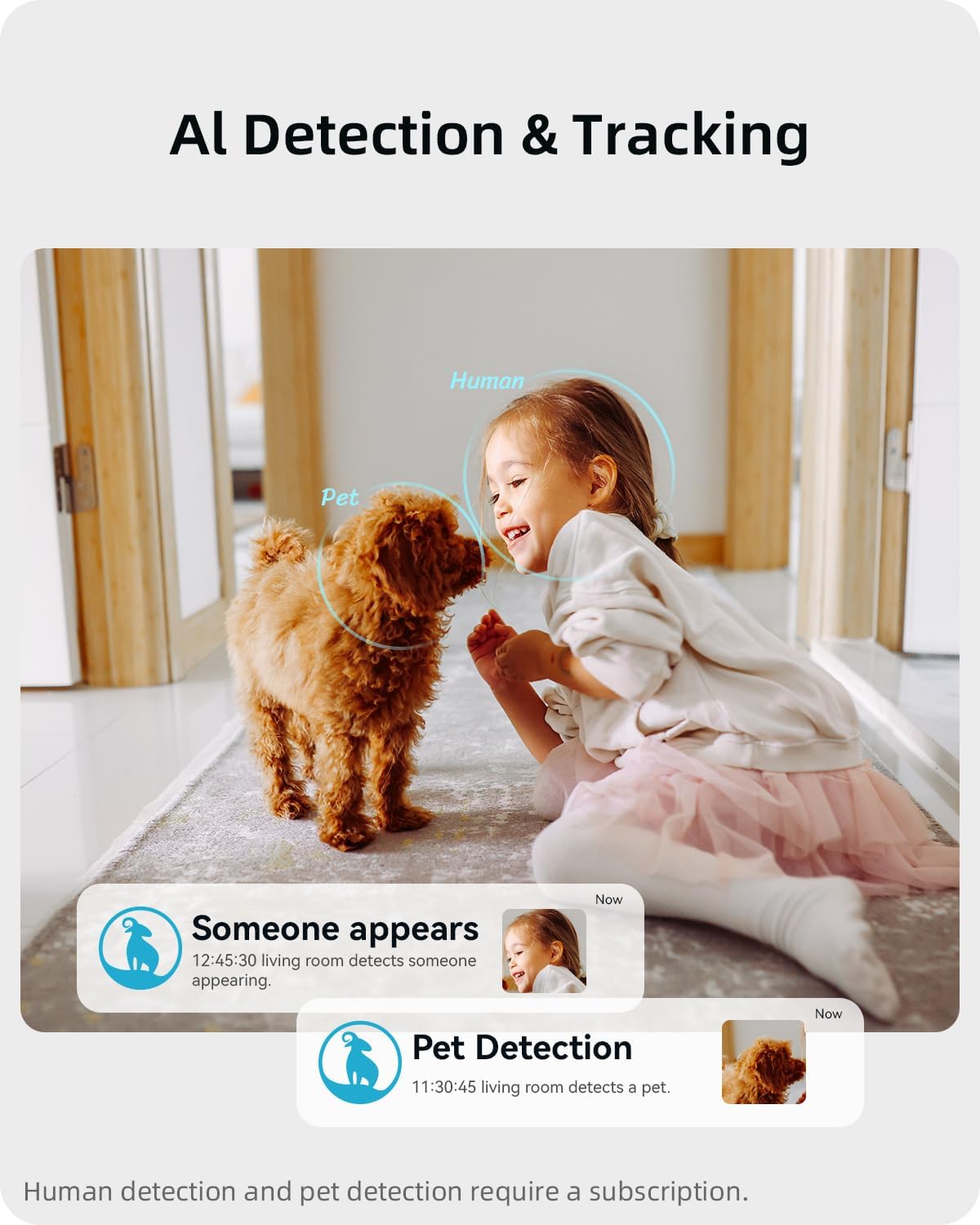 Security Camera 2K, blurams Baby Monitor Dog Camera 360-degree for Home Security w/Smart Motion Tracking, Phone App, IR Night Vision, Siren, Works with Alexa & Google Assistant & IFTTT, 2-Way Audio - Image 6