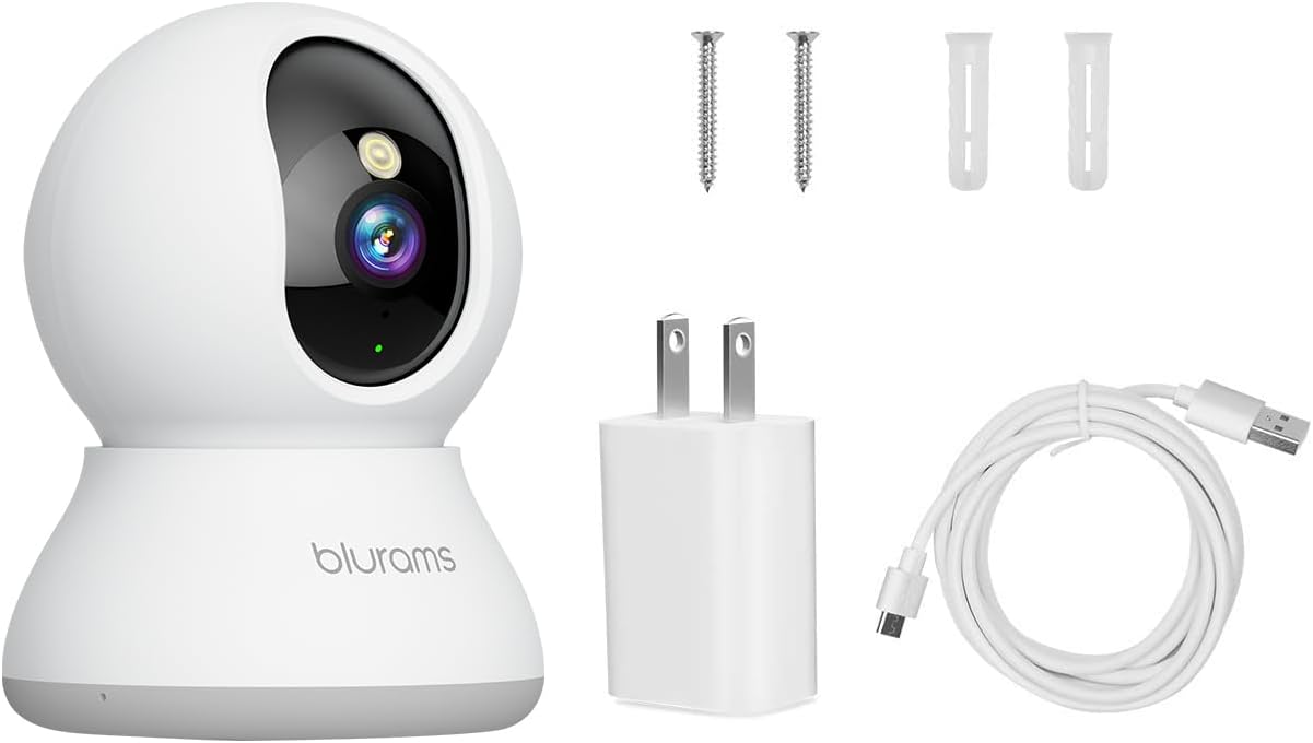 Security Camera 2K, blurams Baby Monitor Dog Camera 360-degree for Home Security w/Smart Motion Tracking, Phone App, IR Night Vision, Siren, Works with Alexa & Google Assistant & IFTTT, 2-Way Audio - Image 9