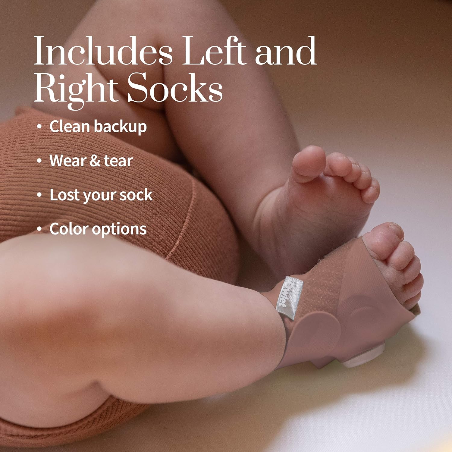 Owlet Accessory Fabric Sock for Dream Sock Baby Monitor, Fits Babies 0 to 18 Months, Dusty Rose (Sensor and Base Station Not Included) - Image 4