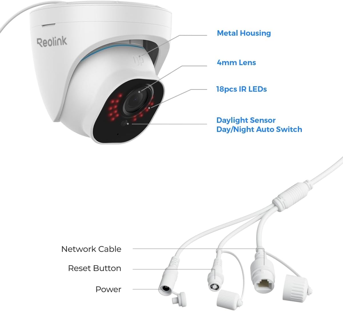 REOLINK RLC-820A 4K PoE Security Camera, Wired Outdoor Dome Surveillance | 100ft IR Night Vision, Human/Vehicle/Animal Smart Detection, Timelapse, Works with Smart Home, up to 512GB SD Card - Image 6