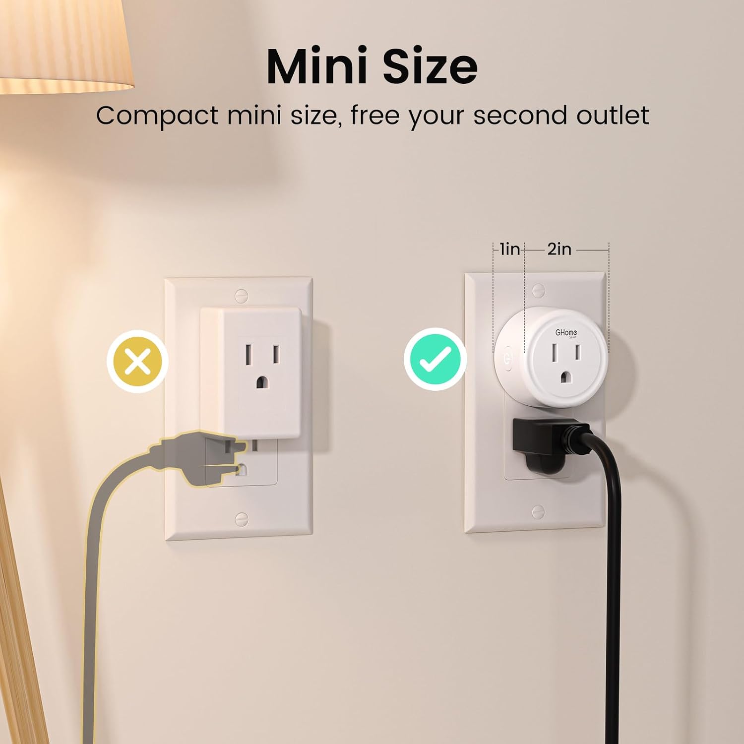 GHome Smart Plug Mini, WiFi Smart Outlet Plug Works with Alexa and Google Home, Timer Outlet with APP Control, 2.4GHz Network Only, No Hub Required, ETL FCC Listed (4 Pack), White - Image 6