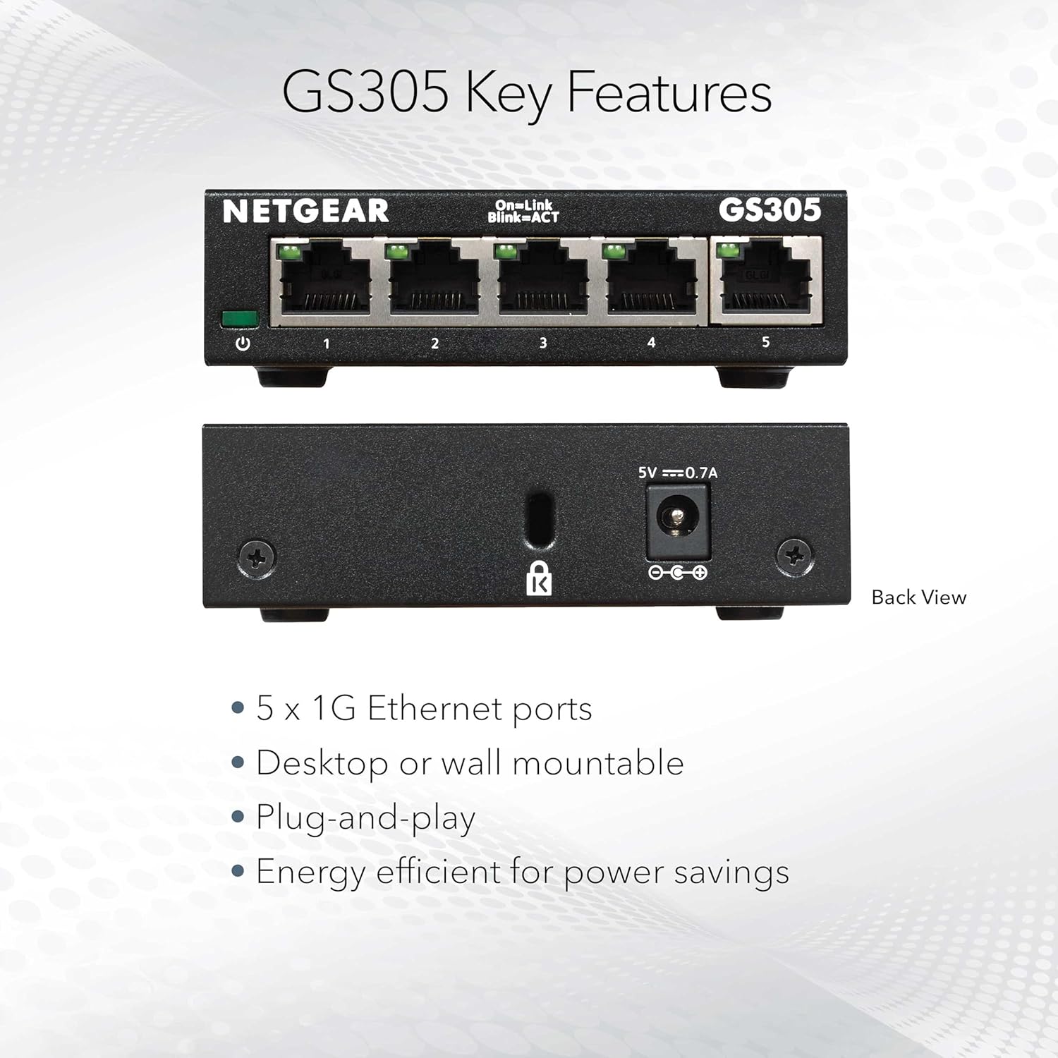 NETGEAR 5-Port Gigabit Ethernet Unmanaged Network Switch (GS305) - Image 5