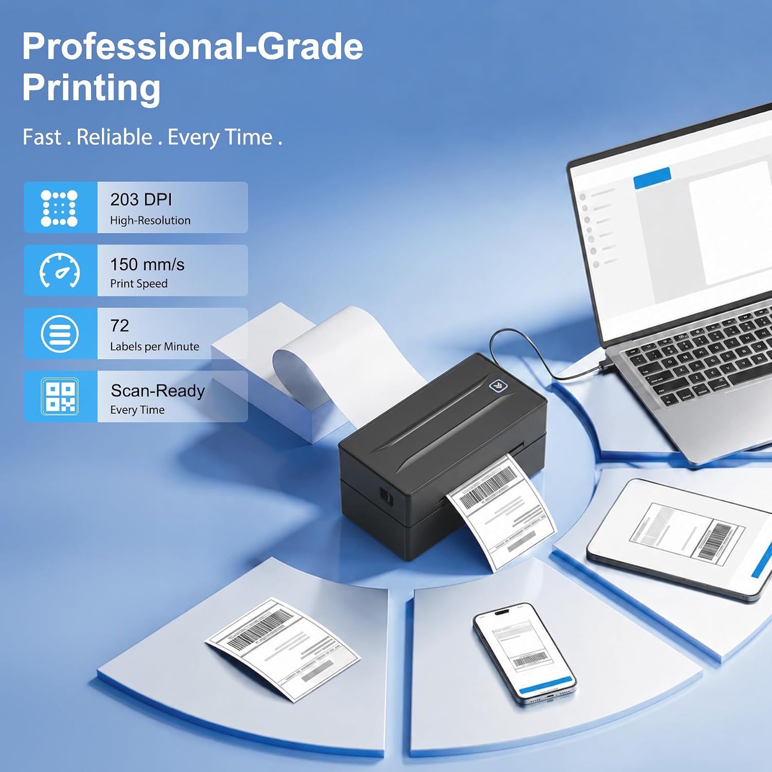 Thermal Shipping Label Printer 4x6 Bluetooth Label Maker for Small Business - Image 4
