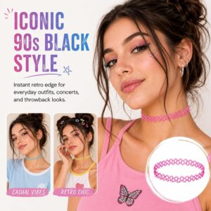 12-Pack 90s Y2K Tattoo Choker Necklace Set for Women