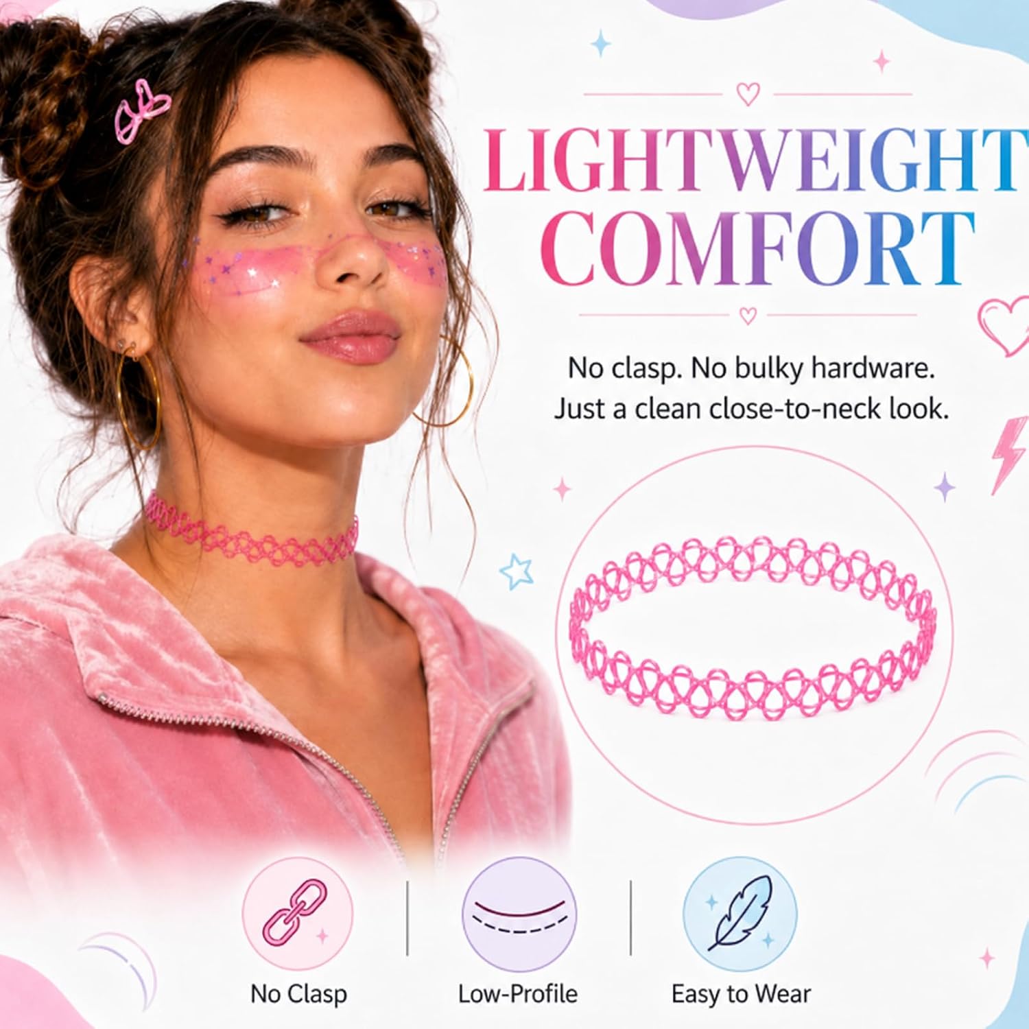 12-Pack 90s Y2K Tattoo Choker Necklace Set for Women - Image 3