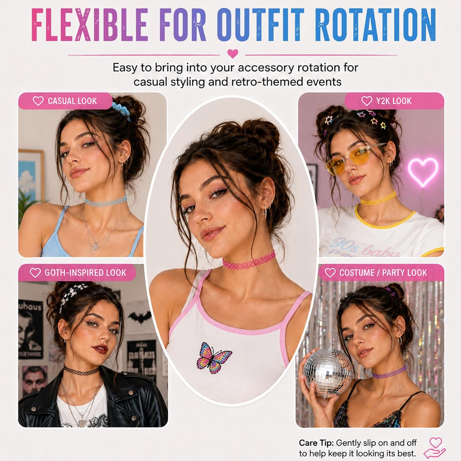 12-Pack 90s Y2K Tattoo Choker Necklace Set for Women - Image 4