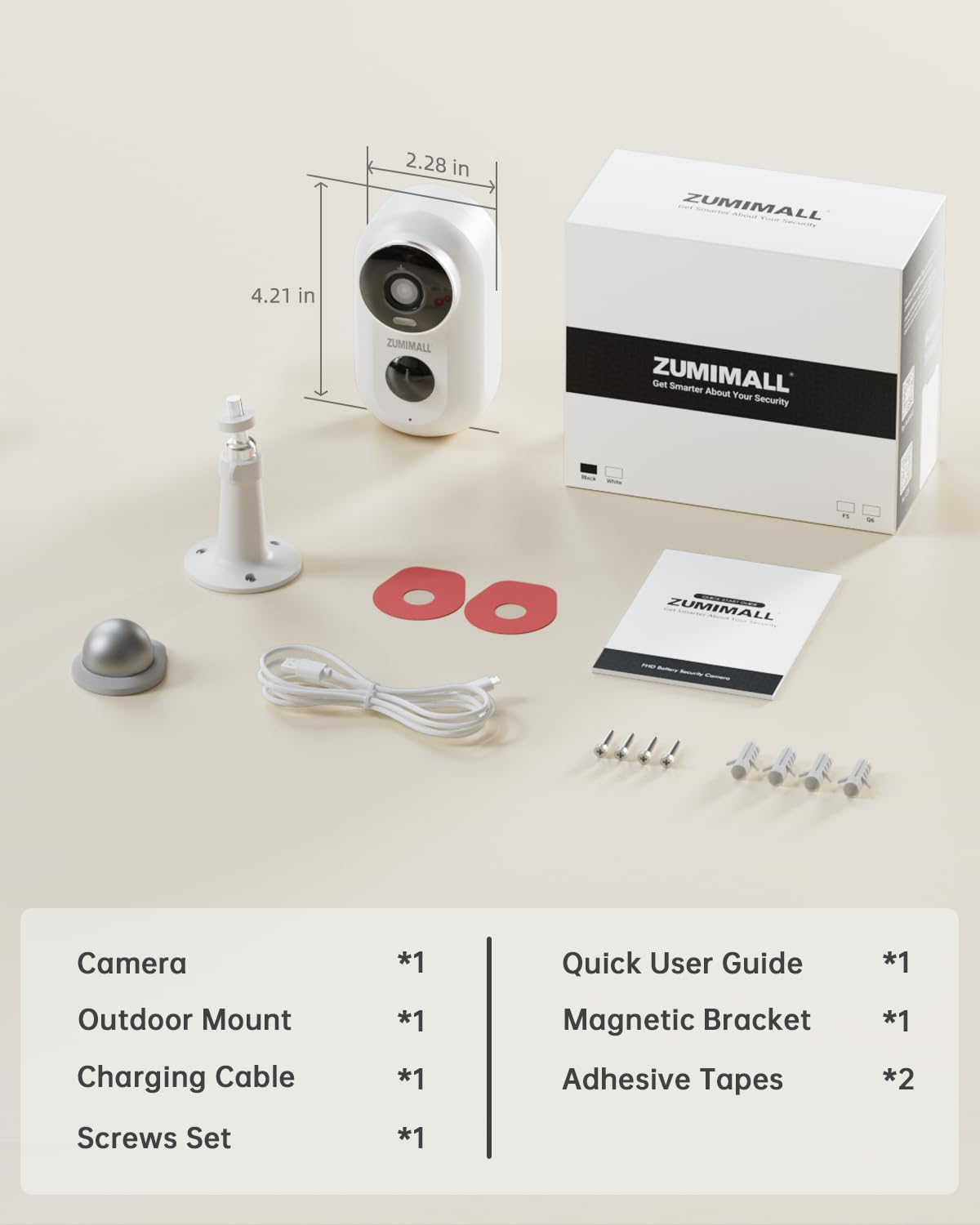 ZUMIMALL Security Cameras Wireless Outdoor with Magnetic Mount, No-Drill Installation, 2K Battery Powered Cameras for Home Security Indoor, 2.4G WiFi, Color Night Vision/130° View/AI Detection/Alexa - Image 8