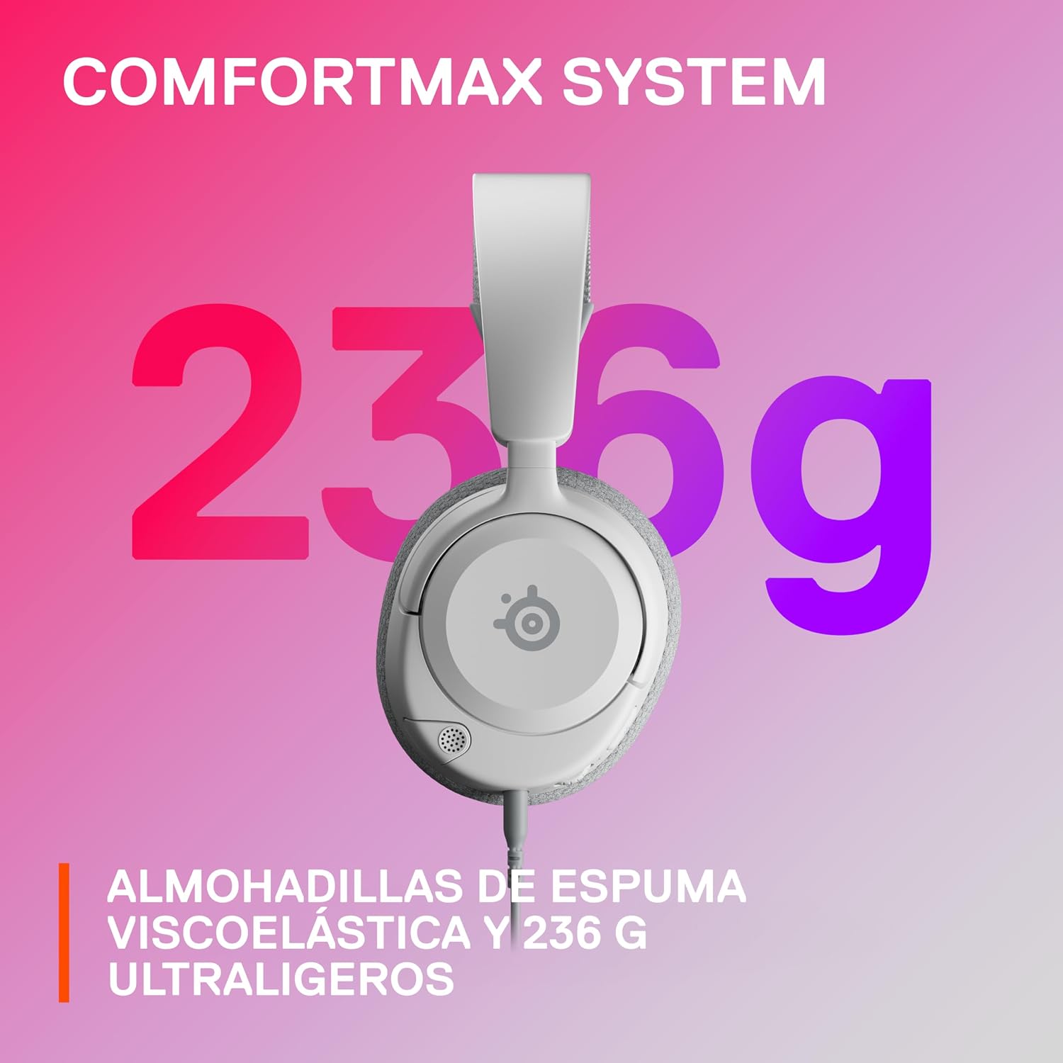 SteelSeries Arctis Nova 1 Multi-System Gaming Headset — Hi-Fi Drivers — 360° Spatial Audio — Comfort Design — Durable — Ultra Lightweight — Noise-Cancelling Mic — PC, PS5/PS4, Switch, Xbox - White - Image 6