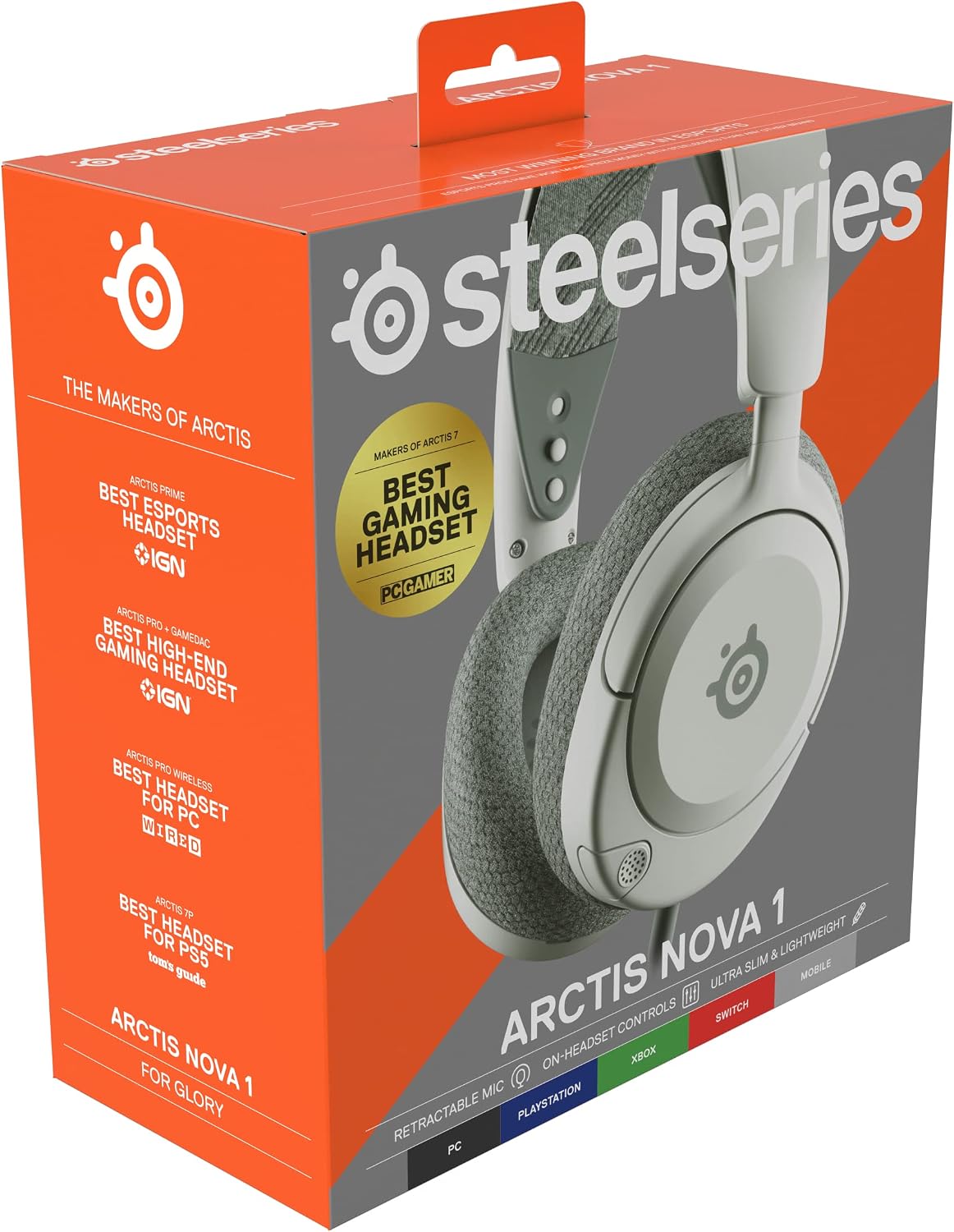 SteelSeries Arctis Nova 1 Multi-System Gaming Headset — Hi-Fi Drivers — 360° Spatial Audio — Comfort Design — Durable — Ultra Lightweight — Noise-Cancelling Mic — PC, PS5/PS4, Switch, Xbox - White - Image 12