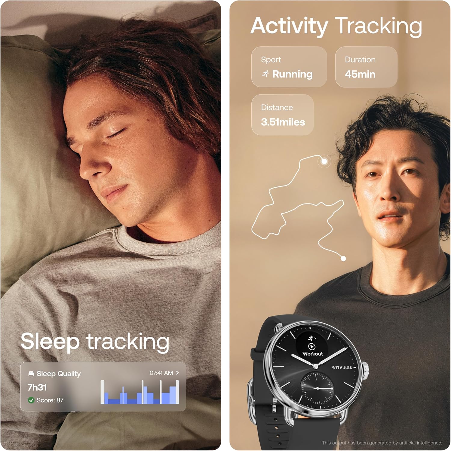 WITHINGS ScanWatch 2 - Hybrid Smart Watch, Heart Rate Monitoring, Fitness Tracker, Cycle Tracker, Sleep Monitoring, GPS Tracker, 30-Day Battery Life, Android & Apple Compatible, HSA/FSA - Image 6