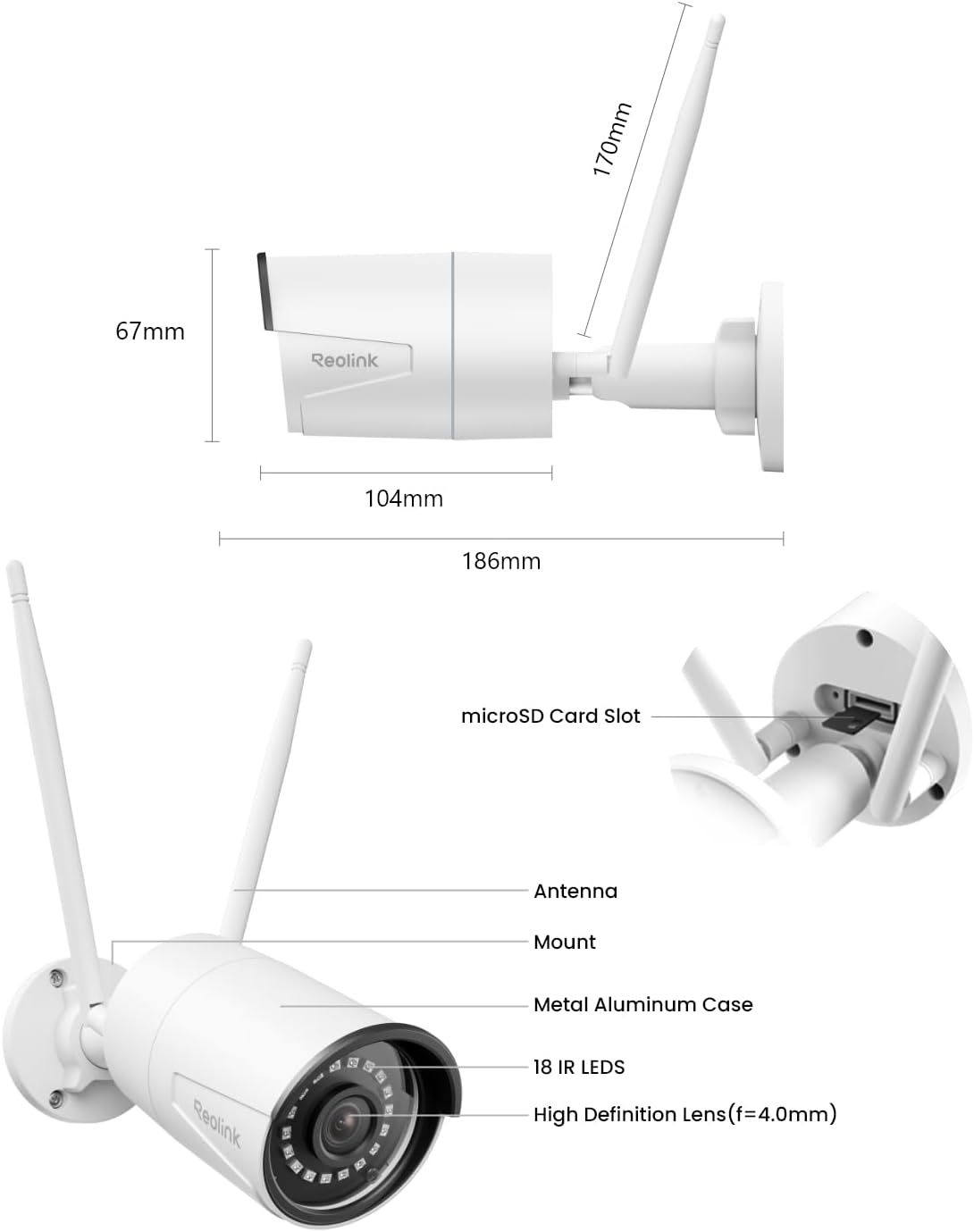 REOLINK 5MP WiFi Outdoor Camera RLC-510WA, Wireless Home Security Cameras - Image 9