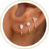 3 Pairs Backless Half Hoop Huggie Earrings for Women | Backless Huggie Earring Featuring Open Hoop Design, 14K Gold Plated Non-Tarnish Sleep Friendly Jewelry for Multiple Piercings