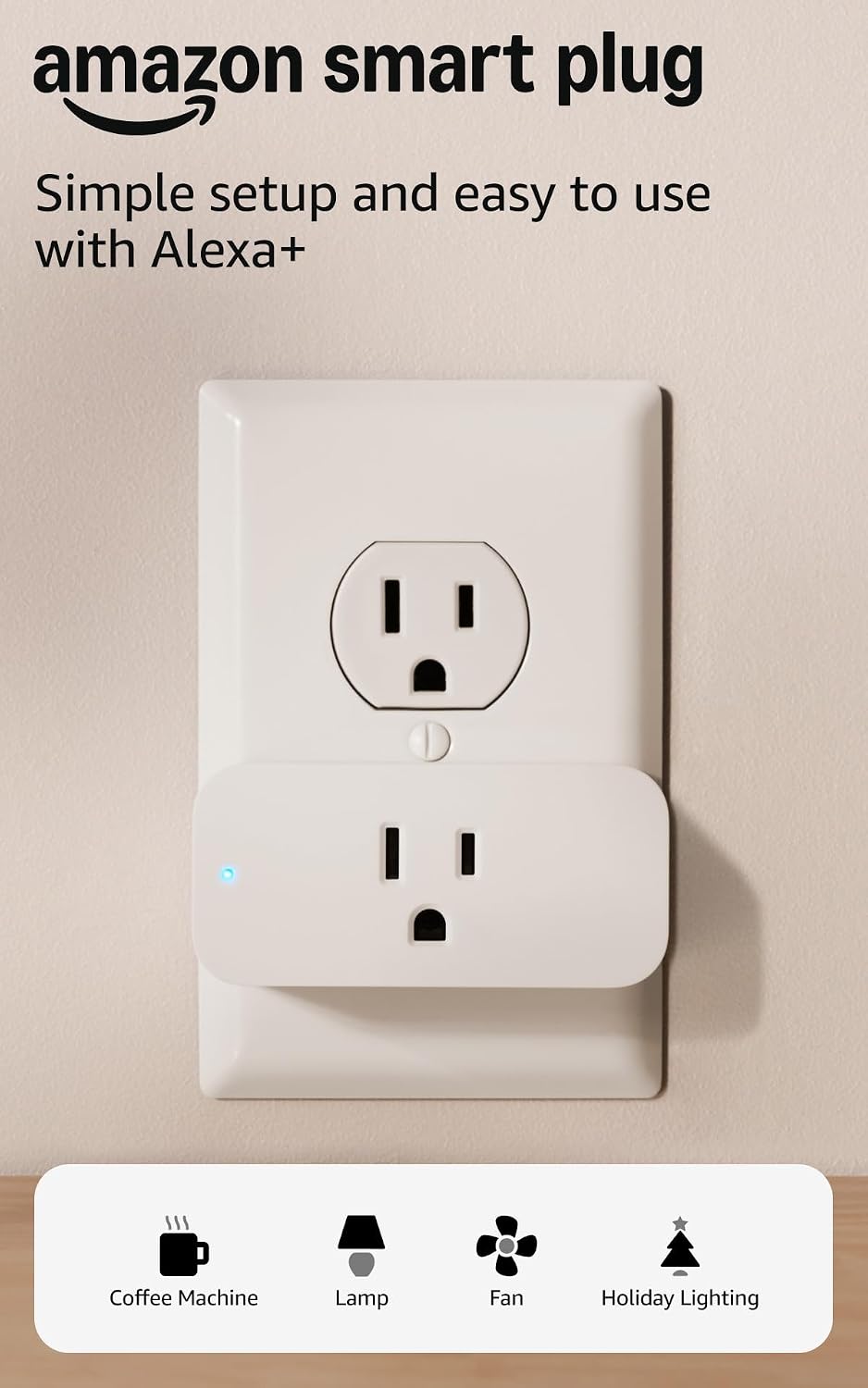 Amazon Smart Plug, Works with Alexa, Simple Setup, Endless Possibilities