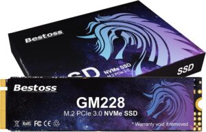 Bestoss 512GB NVMe M.2 SSD PCIe 3.0 2280 Internal SSD, Up to 2400MB/s