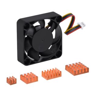 GeeekPi 40x40x10mm Speed Adjustable Fan with 4 Copper Heatsinks for Raspberry Pi 5 4GB/8GB (F-0027)