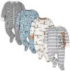 Gerber Baby Boys' 4 Pack Sleep 'N Play Footie