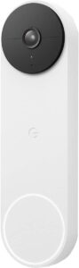 Google Nest Doorbell (Battery) – Snow | 6x digital zoom video doorbell, HD, 24/7 live view, Night vision, HDR, works with Google Home & Gemini