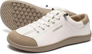 HOBIBEAR Leather Barefoot Shoes Lightweight Wide Toe Box Zero Drop Slip-on Shoes for Women