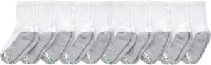 Hanes Kids’ Uniform Crew Socks Pack, 10-pack, Moisture-wicking, Cushioned, Stretch Kids’ Socks for School