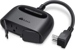 Kasa Outdoor Smart Plug, Smart Home Wi-Fi Outlet with 2 Sockets, EP40 | IP64 Weather Resistance, Compatible with Alexa, Google Home, No Hub Required, ETL Certified, Black