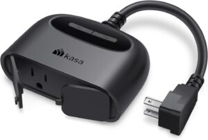 Kasa Outdoor Smart Plug, Smart Home Wi-Fi Outlet with 2 Sockets, EP40 | IP64 Weather Resistance, Compatible with Alexa, Google Home, No Hub Required, ETL Certified, Black