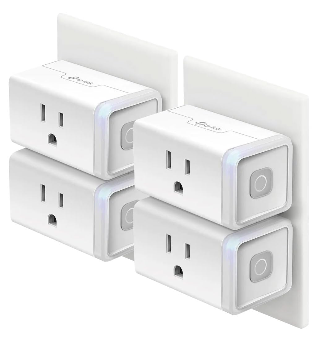 Kasa Smart Plug HS103P4, Wi-Fi Outlet Works with Alexa, 4-Pack | Works with Echo, Google Home, No Hub Required, 15 Amp, UL Certified, Remote Control
