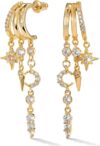 MUMREUES 14K Gold Earrings for Women Trendy Illusion Stud Dangle Earrings | Statament Hypoallergenic Earrings for Sensitive Ears,Dainty Drop Earrings,14K Gold Plated Huggie Dangly Earrings Jewelry