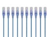 Monoprice Cat6A Ethernet Patch Cable - Snagless RJ45, 550Mhz, 10G, UTP, Pure Bare Copper Wire, 30AWG, 10-Pack, 1 Feet, Blue - SlimRun Series
