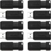 Verbatim 32GB Pinstripe USB 2.0 Flash Drive Retractable Thumb Drive – Business 10pk – Black