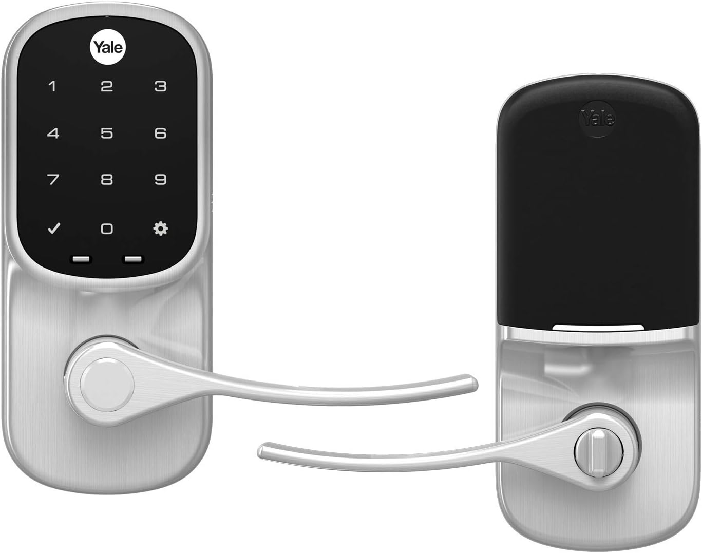 Yale Assure Lever, Touchscreen Keypad Door Lever (for Doors with no deadbolt) - Keyless Entry with pin Code Unlocking and one-Touch or Auto-Locking - Satin Nickel