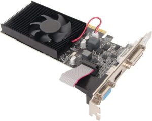 Zyyini Desktop Graphics Card, GT210 64bit 1G DDR3 Graphics Card with Cooling Fan, DVI, VGA, PCI Express 2.0 x16, DirectX 10.1, 16 Stream Processor Video Game Graphics Card