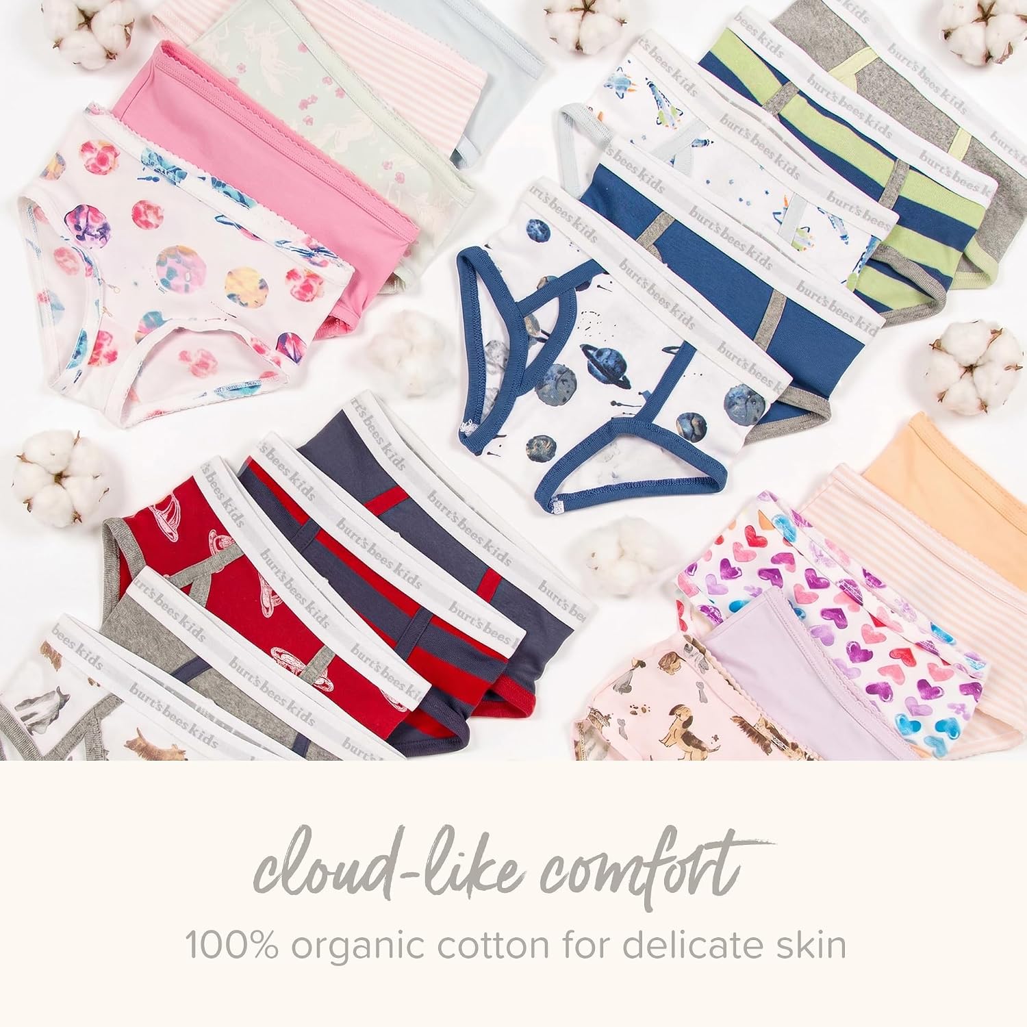 Burt's Bees Baby Girls' Organic Cotton Brief Underwear, 5-Pack - Image 5