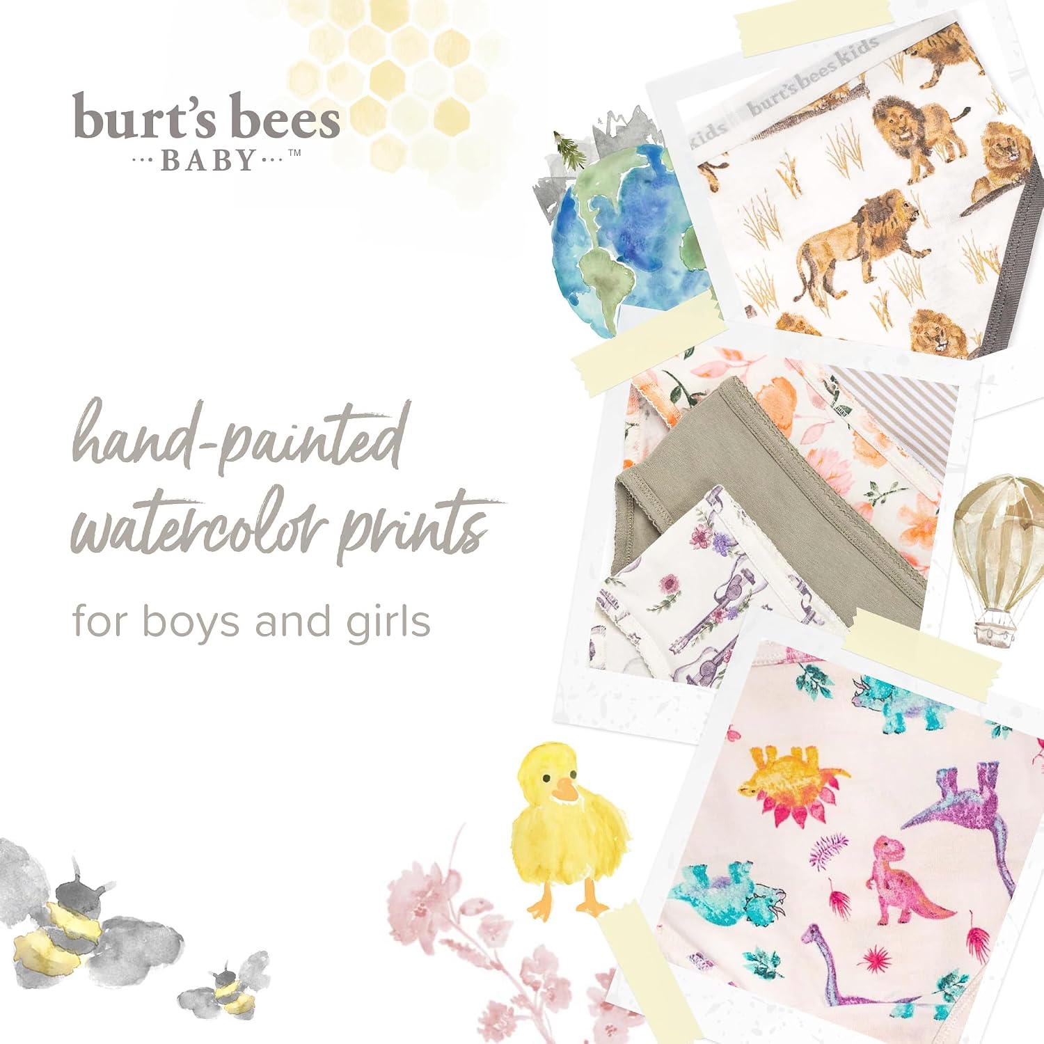 Burt's Bees Baby Girls' Organic Cotton Brief Underwear, 5-Pack - Image 8