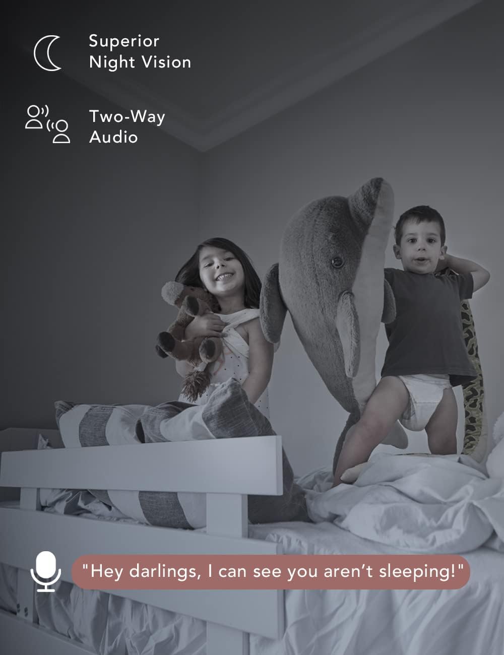 Nooie Baby Monitor with Camera 2 Pack, WiFi Baby Monitor Camera,360-degree 2K, Smart Baby Camera with Motion Tracking, Night Vision,Two Way Audio&Sound Detection,Works with Alexa, SD Card and Cloud - Image 6