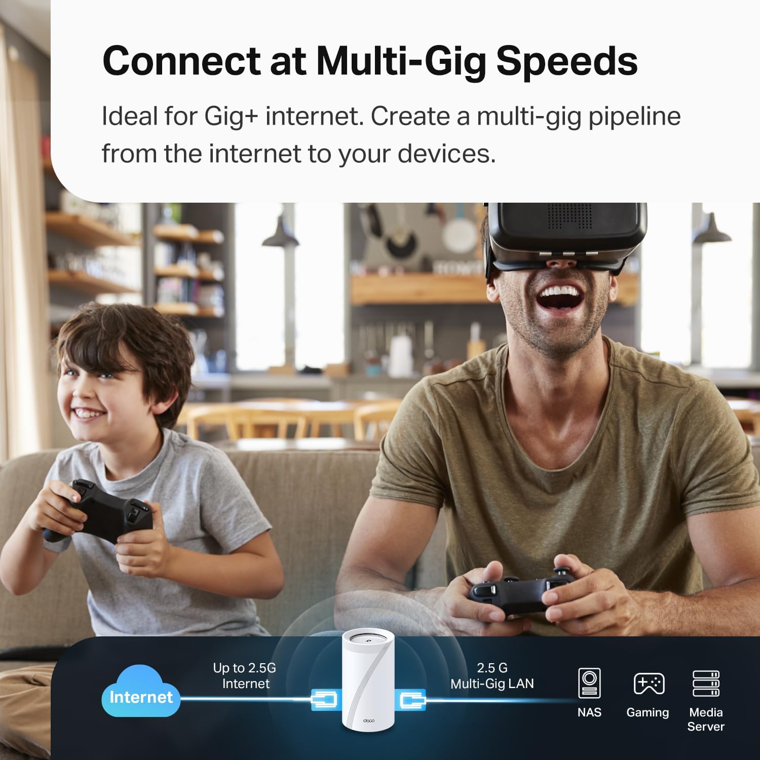 Deco 7 Pro Tri-Band WiFi 7 BE10000 Whole Home Mesh System 6-Stream 10 Gbps - Image 6