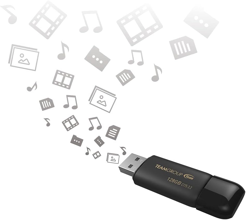 TEAMGROUP C175 128GB 2 Pack USB 3.2 Gen 1 (USB 3.1/3.0) Read 100MB/s Flash Thumb Drive, External Data Storage Memory Stick Compatible with Computer/Laptop Matte Black TC1753128GB22 - Image 6