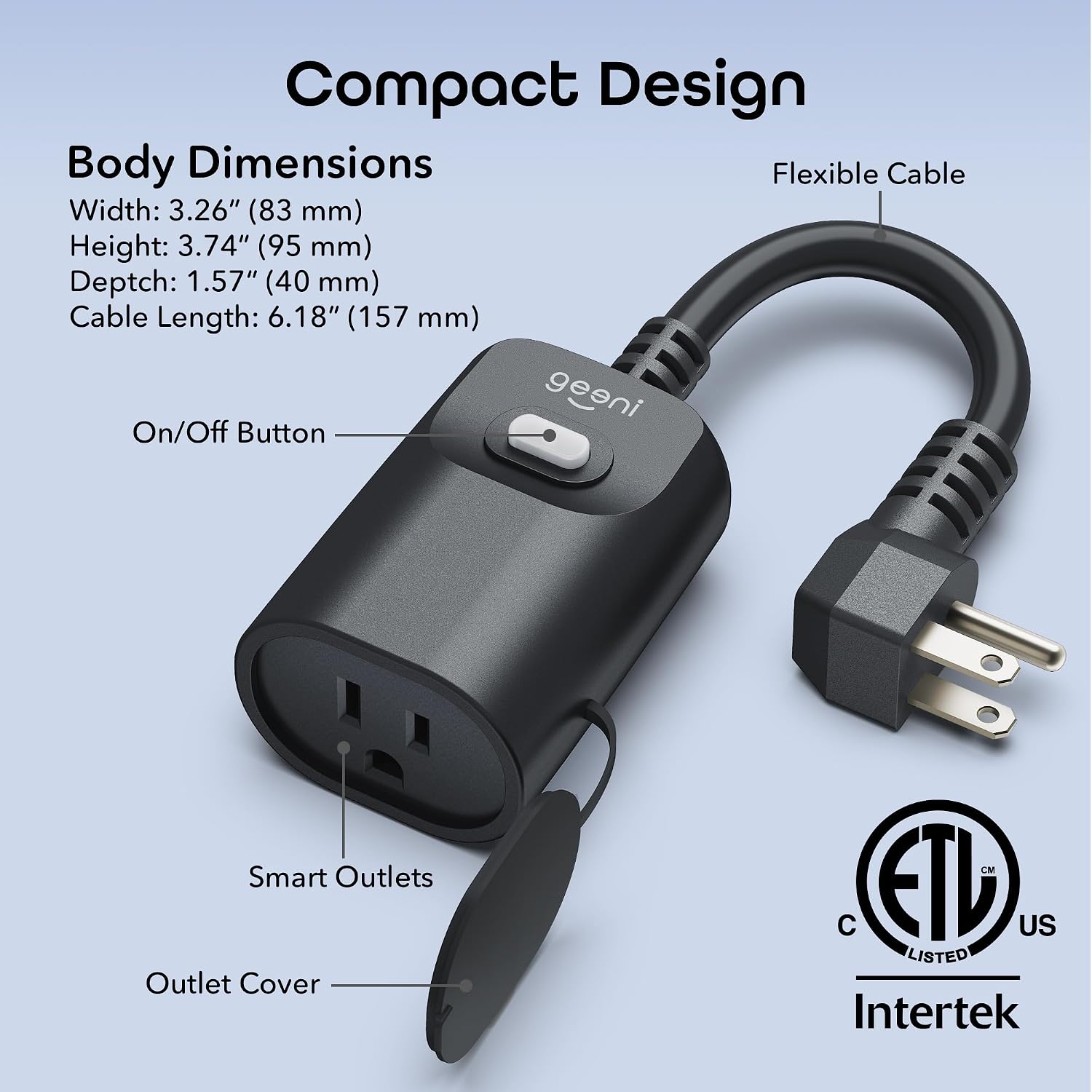 Geeni Indoor/Outdoor Smart Plug Weatherproof, 1 Socket –No Hub Wireless Remote Control and Timer –Works with Amazon Alexa, Google Assistant, Requires 2.4 GHz Wi-Fi, Black - Image 9