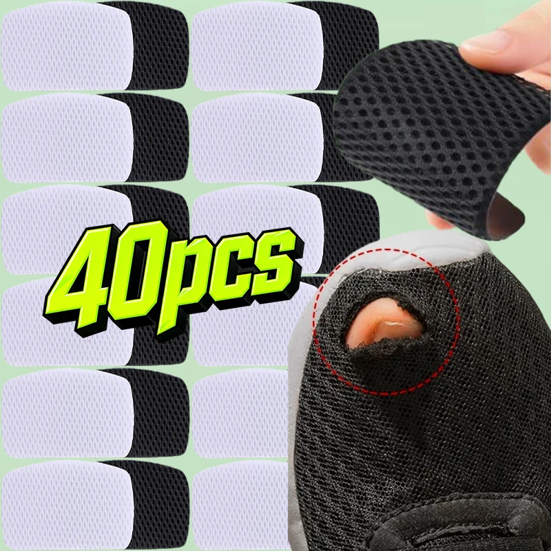 2-40Pcs Shoe Hole Repair Stickers Self-Adhesive Anti Wear Heel Patch Mesh Sneakers Protector Insoles Pad Foot Care Shoe Insert