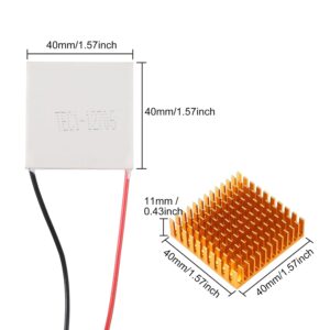 2PCS TEC1-12706 Semiconductor Refrigeration Tablets 12V 6A Heatsink Thermoelectric Cooler Cooling Peltier Plate Module + 2PCS 40mm Heatsink